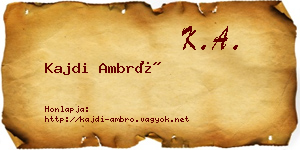 Kajdi Ambró névjegykártya